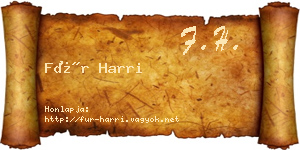 Für Harri névjegykártya